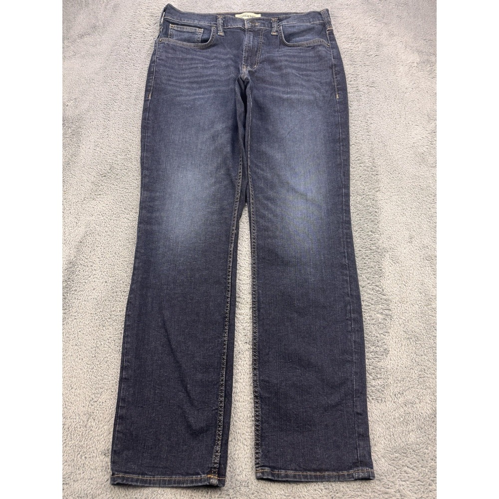 Silver Authentic Selvedge Jeans Men 34x32 Blue Straight Whisker Distress‎ Denim